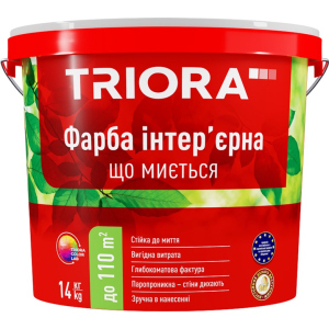 Краска интерьерная акриловая что моется TRIORA 7 кг Белая (4823048029576) в Житомире