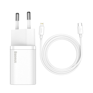 Зарядное устройство Baseus PD Charger 20W (1Type-C) + кабель Type-C/Lightning для iPhone 11/12/Pro