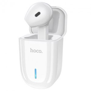 Bluetooth гарнитура HOCO wireless headset (with charging case) |3h, BT5.0, Touch|white ТОП в Житомире