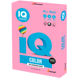 Папір офісний IQ Color PI25 A3 80 г/м2 500 аркушів Рожевий (9003974400273) в Житомирі