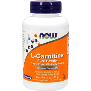 L-Карнітін, L-Carnitine, Now Foods Порошок, 85 гр (733739002174) в Житомирі