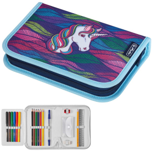 Пенал з наповненням 19 предметів Herlitz Rainbow Unicorn Райдужний Єдиноріг (50032891U) ТОП в Житомирі