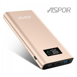 Універсальна мобільна батарея Aspor Q388 10000mAh Gold ТОП в Житомирі