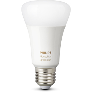 Розумна лампа Philips Hue Single Bulb E27, 9W(60Вт), 2000K-6500K, Color, Bluetooth, димована (929002216824) краща модель в Житомирі