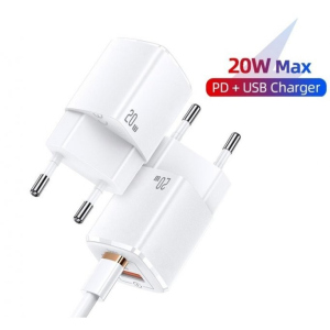 Зарядное устройство Usams Quick Charge/Power Delivery 20W для iPhone/iPad/Realme/Samsung/Xiaomi/Huawei