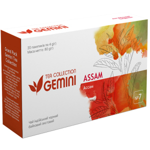 Чай черный пакетированный Gemini Tea Collection Grand Pack Ассам 4 г х 20 пакетиков (4820156430836) ТОП в Житомире