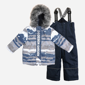 Зимовий комплект (куртка + напівкомбінезон) Garden Baby 102022-63/32 86 см Сіро-синя абстракція/Синій (4821020222113) ТОП в Житомирі