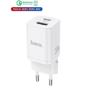 хорошая модель Зарядное устройство Hoco 30W Quick Charge для iPad|iPhone|Samsung|Xiaomi|Huawei white