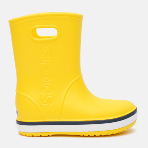 Резиновые сапоги Crocs Kids Crocband Rain Boot 205827-734-C10 27-28 Yellow/Navy (191448404847) лучшая модель в Житомире