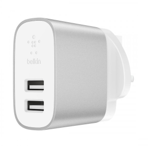 Зарядний пристрій Belkin Wall Charger Dual USB Silver 24W + EU адаптер в Житомирі