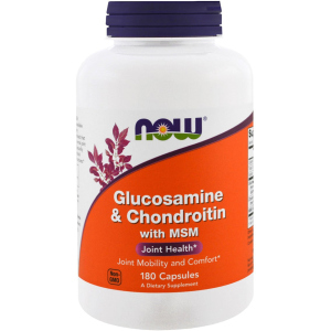 Хондропротектор Now Foods Глюкозамін і Хондроїтин з ЧСЧ, Glucosamine &amp; Chondroitin &amp; MSM, 180 капсул (733739031723) ТОП в Житомирі