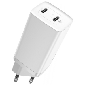 СЗУ 2Type-C Baseus GaN Lite 65W (CCGAN2L-E02) White в Житомире