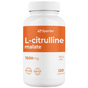 Амінокислота Sporter L-Citrulline malate 1500 мг 120 капсули (4820249720257) в Житомирі