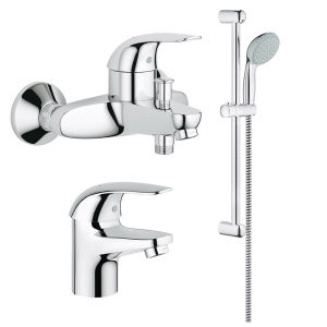 Набір змішувачів Grohe Euroeco 124428 краща модель в Житомирі