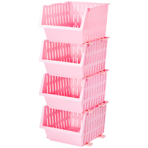Набір кошиків Violet House Бамбу Pink 1021 22 х 30 х 36 см 4 шт (1021 Бамбу PINK Набір 4 ш) в Житомирі