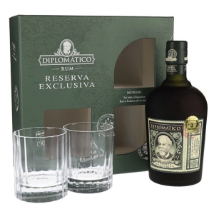 Ром Diplomatico Reserva Exclusiva 0.7 л 40% + 2 склянки (2134449344499) в Житомирі