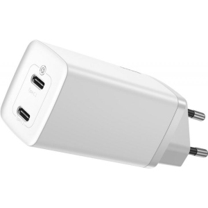 Зарядное устройство Baseus GaN2 Lite Quick Charger 65W (2 Type-C) White (CCGAN2L-E01)