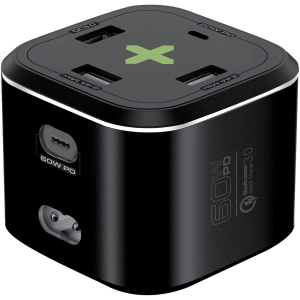 хороша модель Зарядний пристрій Promate PowerCube-PD80 Вт, 2хUSB-C + 3xUSB-A Black (powercube-pd80.black)