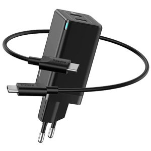 СЗУ 2Type-C Baseus GaN2 Quick Charger 45W + Type-C to Type-C Cable (CCGAN-M01) Black лучшая модель в Житомире