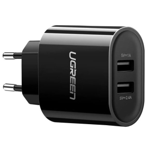 Зарядний пристрій Ugreen CD104 2xUSB 3.4A Charger Black (UGR-20383) ТОП в Житомирі