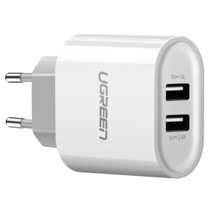 Зарядний пристрій Ugreen CD104 2xUSB 3.4A Charger White (UGR-20384) краща модель в Житомирі