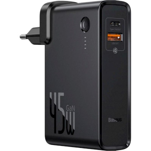 купить СЗУ 1USB Baseus Power Station 2in1 QC (3A) (+Type-C) with (Power Bank 10000mAh) (PPNLD-C01) Black