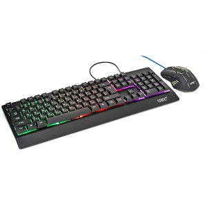 Комплект проводная клавиатура и мышь c RGB подсветкой KEYBOARD UKC 4958 (4958-22) лучшая модель в Житомире