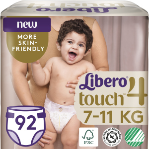 Підгузки Libero Touch 4 7-11 кг одноразові 92 шт (7322541301747) краща модель в Житомирі