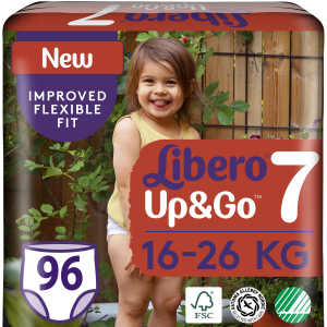 Підгузки-трусики Libero Up&Go 16-26 кг розмір 7 96 шт (7322541481302) в Житомирі