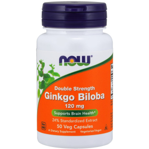 Натуральна добавка Now Foods Гінкго Білоба, Ginkgo Biloba, Double Strength, 120 мг, 50 капсул (733739046826) краща модель в Житомирі