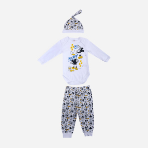 Комплект (боди + штанишки + шапочка) Disney Mickey Mouse MC18314 74-80 см Белый (8691109923721) рейтинг