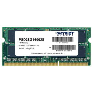 Оперативная память Patriot SODIMM DDR3 1600 MHz 8Gb (PSD38G16002S) ТОП в Житомире