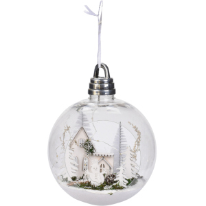 Ялинкова куля Christmas Decoration 20 см з підсвічуванням (CAA115200_білі ялинки) краща модель в Житомирі