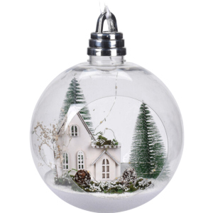 Ялинкова куля Christmas Decoration 20 см з підсвічуванням (CAA115200_зелені ялинки)