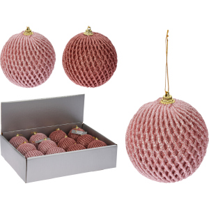 Набір ялинкових куль Christmas Decoration 8 см 12 шт рожевий (CAA126440) краща модель в Житомирі