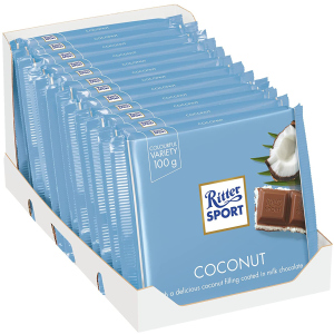 Упаковка молочного шоколада Ritter Sport с начинкой кокосово-молочный крем 12 шт х 100 г (4000417298607) лучшая модель в Житомире