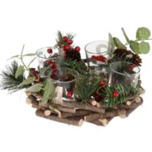 Подсвечник Christmas Decoration для 4 свечей, 22 х 22 х 8 см (YZB004040) лучшая модель в Житомире