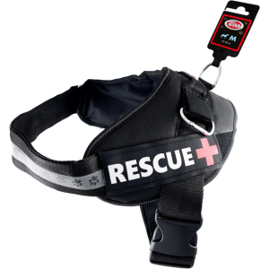 Шлея усиленная Pet Nova Rescue+ M 55-65 см Чёрная (HA-RESCUE-BL-M) (5903031442168) ТОП в Житомире