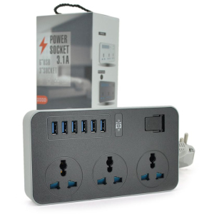 Мережевий фільтр Voltronic ТВ-Т09, 3 розетки + 6 USB, 2 м (2000000089690) краща модель в Житомирі