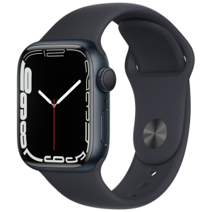 Смарт-часы Apple Watch Series 7 GPS 41mm Midnight Aluminium Case with Black Sport Band (MKMX3UL/A) лучшая модель в Житомире