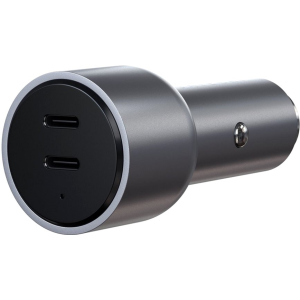 Автомобільний зарядний пристрій Satechi 40W Dual USB-C PD Car Charger Space Grey (ST-U2C40CCM) краща модель в Житомирі