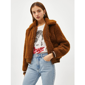 Кожушки Bershka XAZ152755BYFP XS Темно-коричневий (DD8000004547350) ТОП в Житомирі