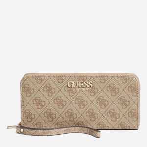 Кошелек женский Guess Alby Slg Large Zip Around SWSS7455460-LTL Темно-бежевый (8000702444293) лучшая модель в Житомире