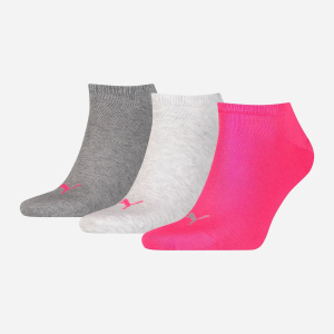 Шкарпетки Puma Unisex Sneaker Plain 3P 90680712 39/42 3 пари Middle Grey Melange Pink (8718824271101) ТОП в Житомирі