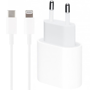 Комплект Швидкий Зарядки для Apple iPhone Зарядний пристрій 20 W USB-C Power Adapter (Type-C) + Кабель Зарядки USB-C to Lightning Гарантія 6 Місяців надійний