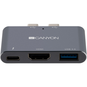 Мультипортовая док-станция Canyon 3-в-1 USB Type C (CNS-TDS01DG) ТОП в Житомире