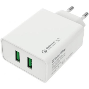 хороша модель Зарядний пристрій ColorWay 2*USB Quick Charge 3.0 (36W) (CW-CHS017Q-WT)