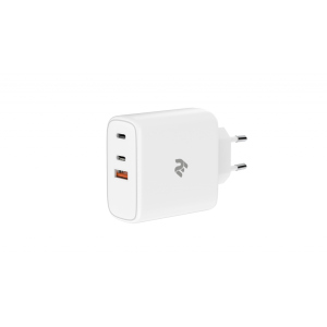 Зарядний пристрій 2E USB-C Wall Charger GaN 65W, white (2E-WC3USB65W-W) краща модель в Житомирі