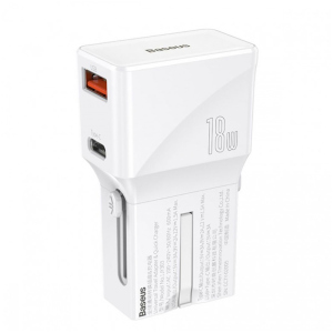 Зарядное устройство Baseus Universal Conversion Plug PPS Charger 18W USB-A/USB-C White (CCTY-02) в Житомире