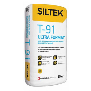 Клей для широкоформатной плитки высокоэластичный Siltek Т-91 ULTRA FORMAT 25кг лучшая модель в Житомире